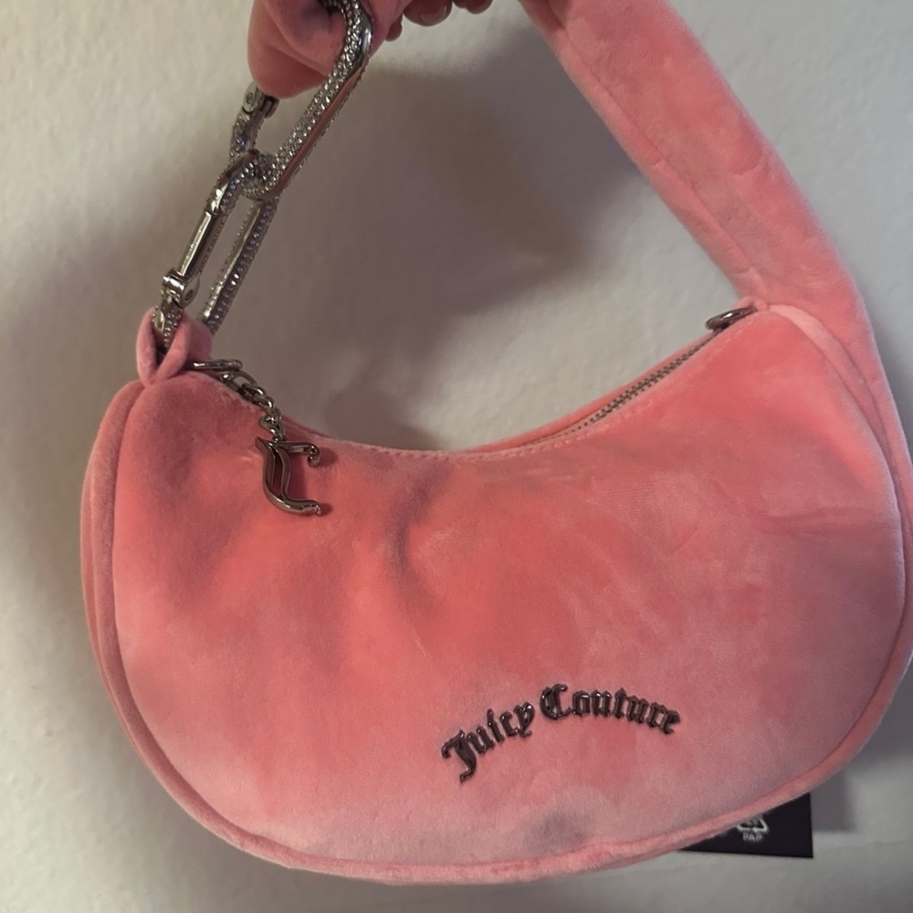 Juicy UK Pink Lemonade Blossom Velour Hobo Bag